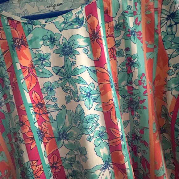 New Lands End Long Sleeve Swim Tee Orchid Flower Pattern  SZ XL Ex Large - Picture 2 of 7